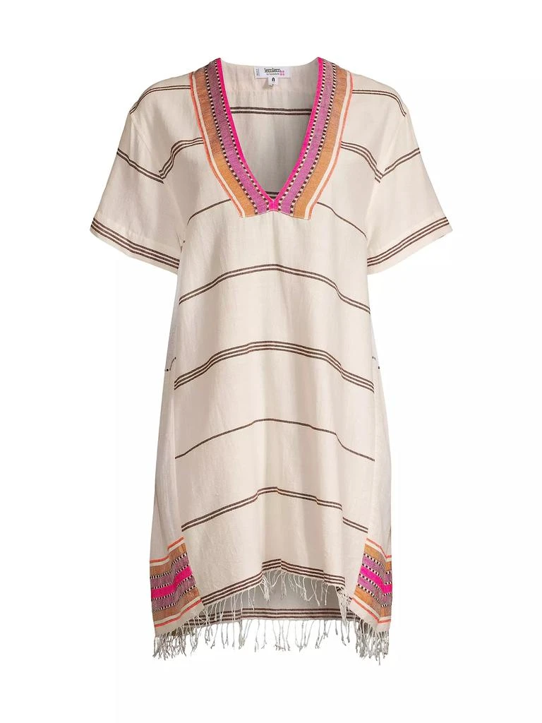 LEMLEM Amina Stripe Woven V-Neck Caftan 1