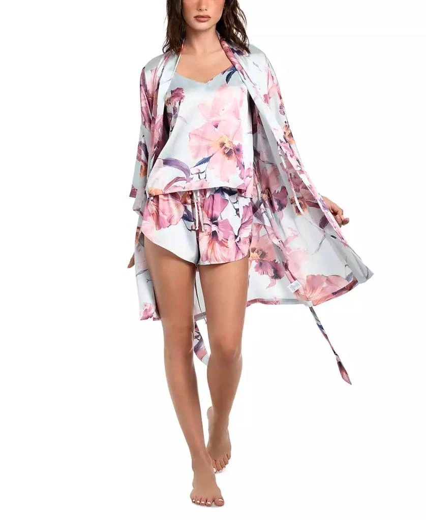Midnight Bakery Women's Haven Floral Satin Wrap Robe 6