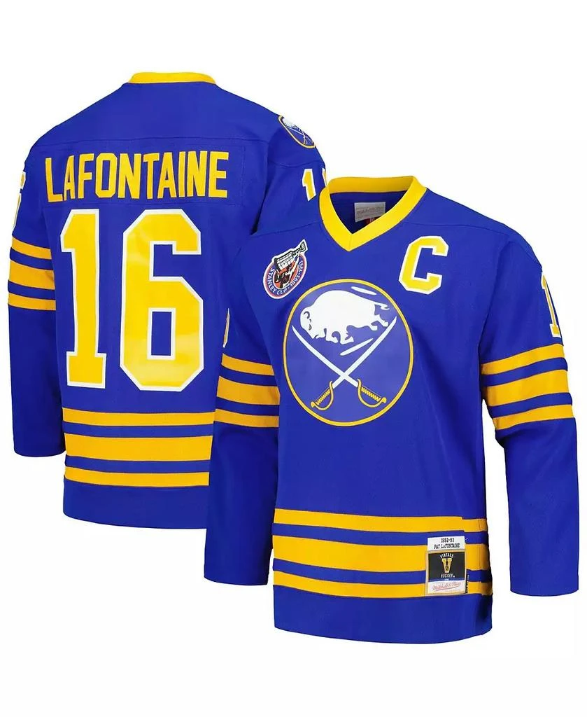 Mitchell & Ness Men's Pat LaFontaine Royal Buffalo Sabres Captain Patch 1992/93 Blue Line Player Jersey 1