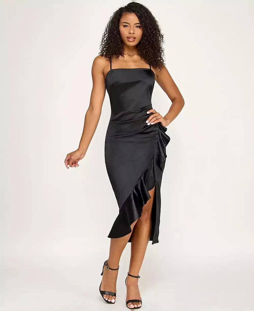 Emerald Sundae Macy's Junior Black Dresses Shop Juniors' Ruffled  Side-Pleated Dress On Sale At BeyondStyle