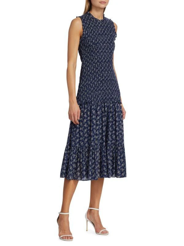 VERONICA BEARD Verena Floral Tiered Midi Dress 3