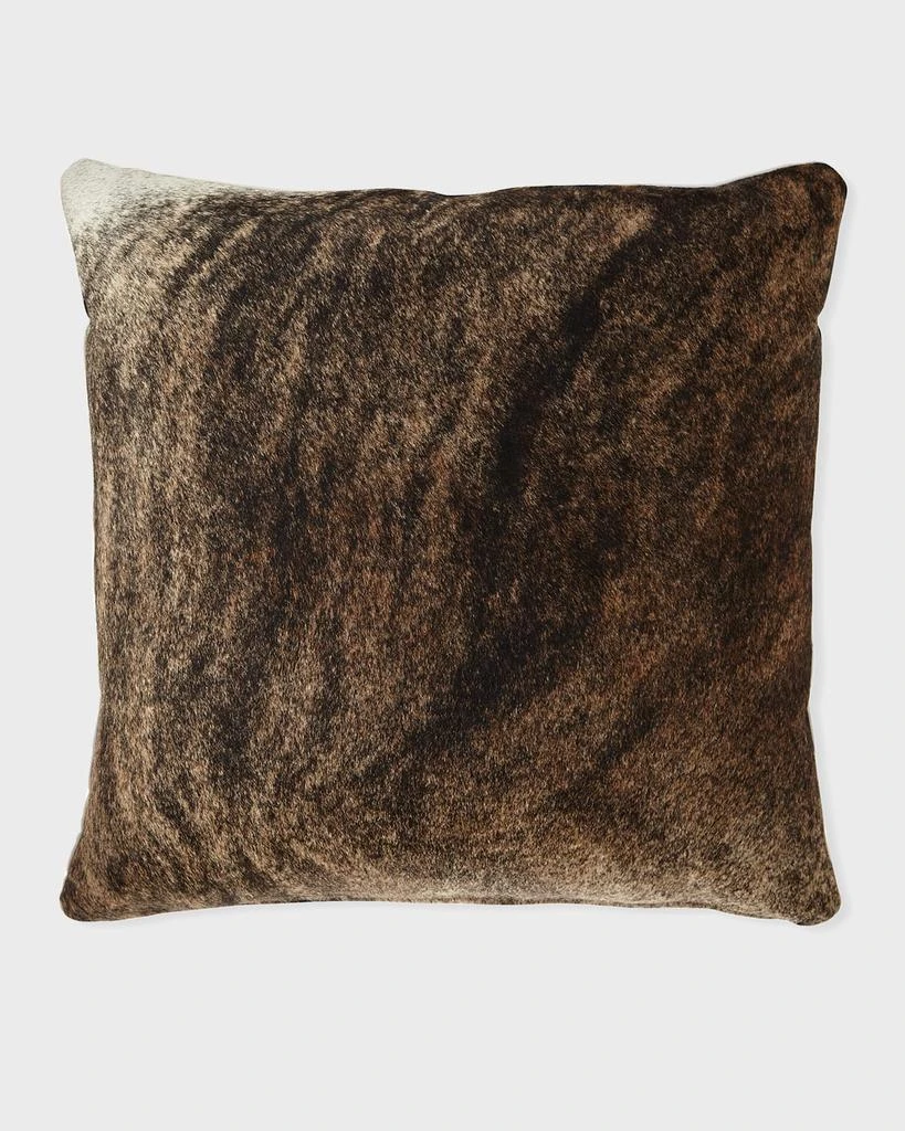 Massoud Brindle Hair Hide Brown Pillow, 22"Sq.