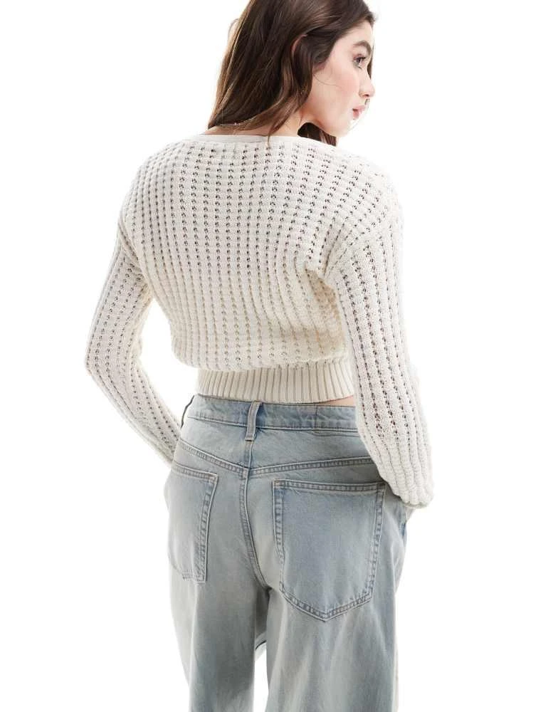 Cotton:On Cotton On ecru open crochet cardigan 2