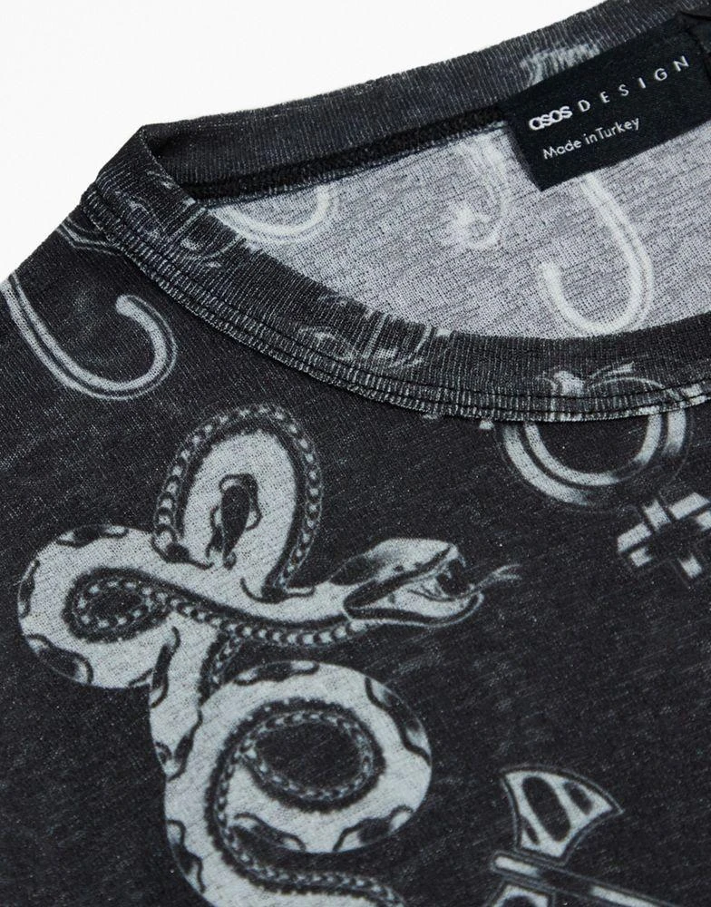 ASOS ASOS DESIGN PRIDE genderless baby tee in black mesh with print 2