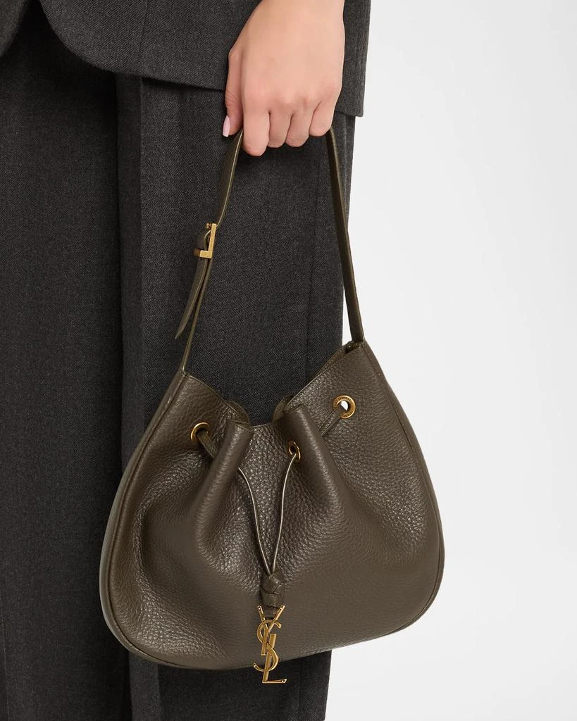 Yves Saint Laurent Paris VII Small YSL Hobo Bag in Grained Deer Leather 2