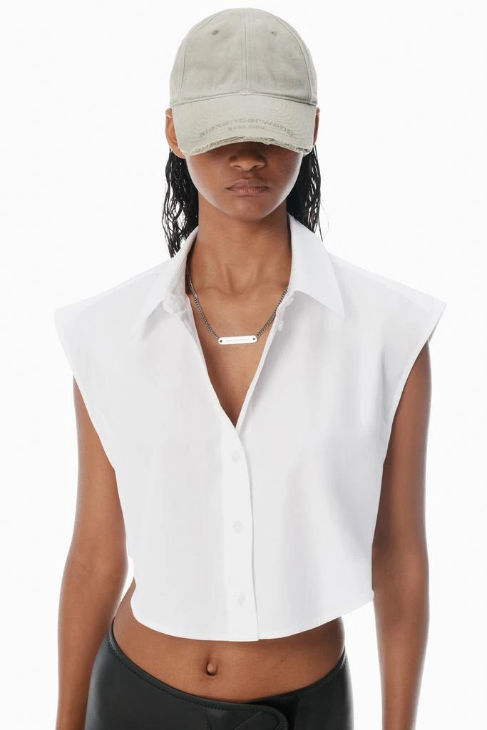 Alexander Wang White Button Up Shirt with Logo Nameplate 3