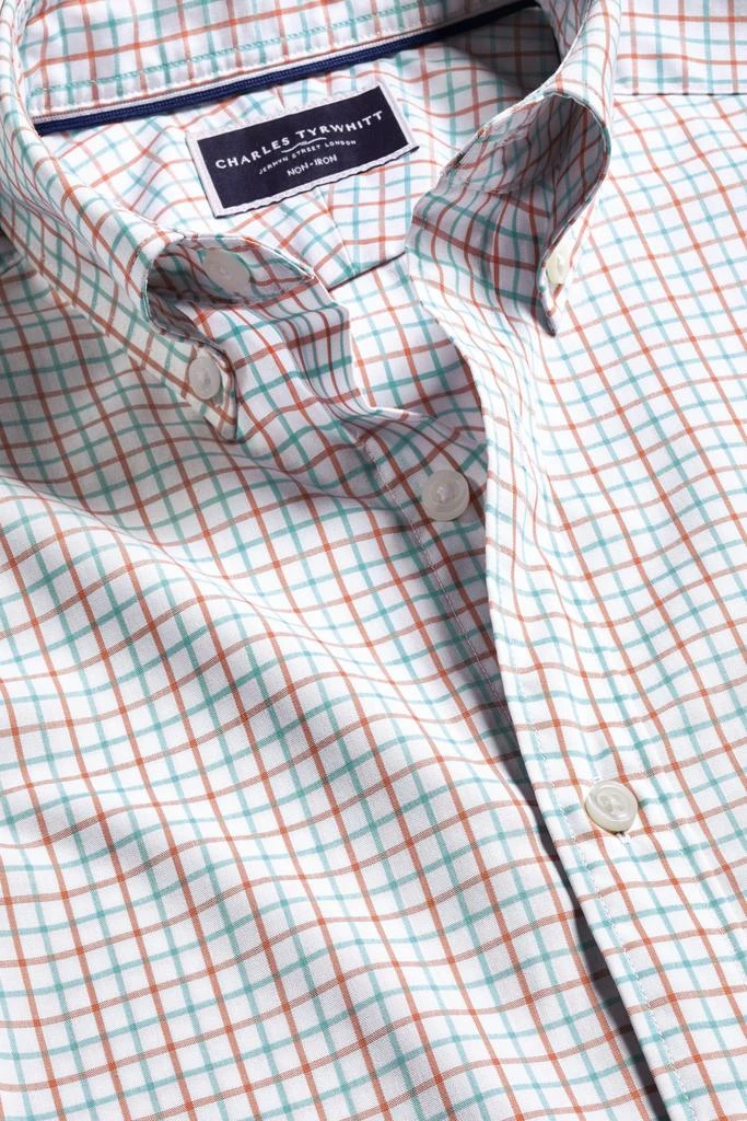 Charles Tyrwhitt Men's Slim Fit Button-Down Collar Non-Iron Stretch Poplin Check Shirt 5