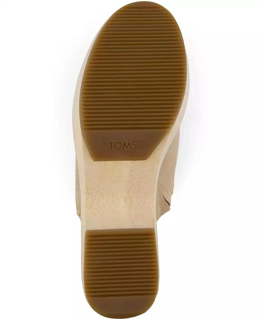 TOMS Women's Addison Suede Wood Mule Clog 5