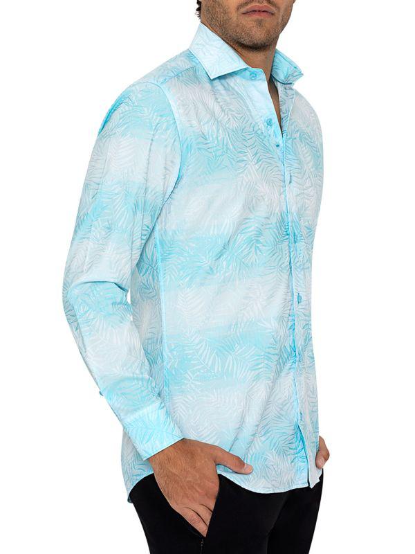 Bertigo Leaf Print Ombre Shirt