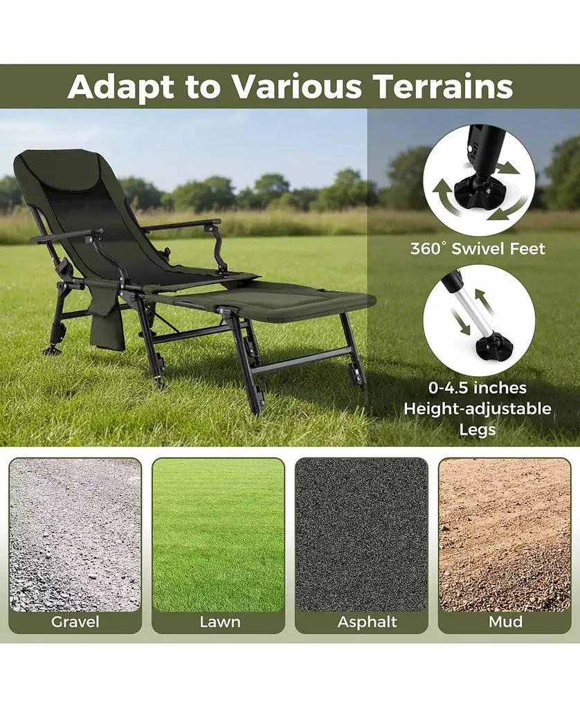 Mecale Oversized Folding Detachable Footrest, Heavy-Duty Outdoor Seat Fishing Chair 7