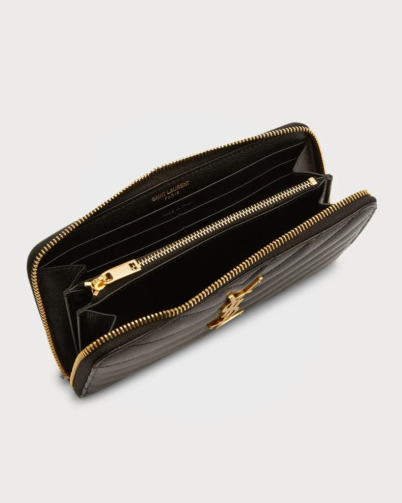 Yves Saint Laurent YSL Monogram Large Zip Wallet in Grained Leather 3