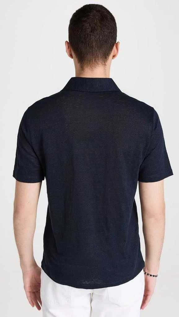Vince Mens Linen Short Sleeve Polo Shirt, Coastal 2