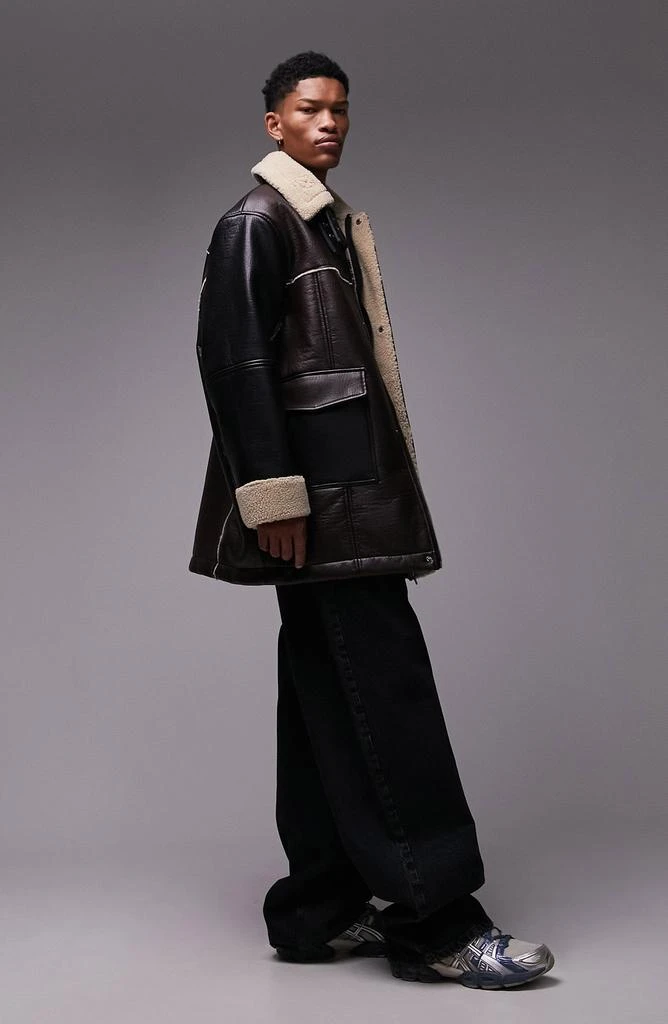 Topman Oversize Faux Shearling Coat 3