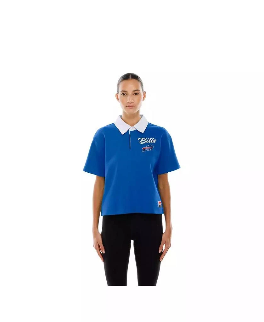 New Era Women
s Royal Buffalo Bills Throwback Boxy Cropped Polo Shirt 2