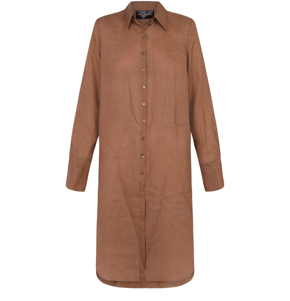 CORTANA Rami long shirt in ramie