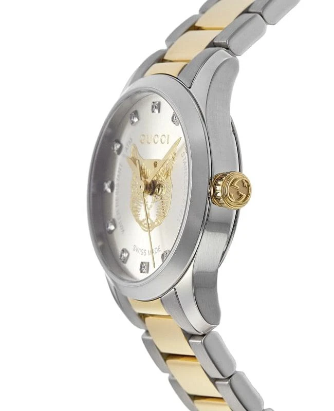 Gucci Gucci G-Timeless 27mm Silver Diamond Dial Two-Tone Women's Watch YA1265016 3