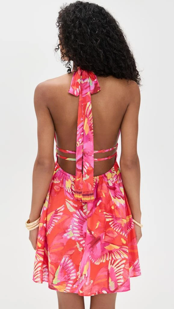 Farm Rio Flying Birds Orange Mini Dress Sleeveless 2
