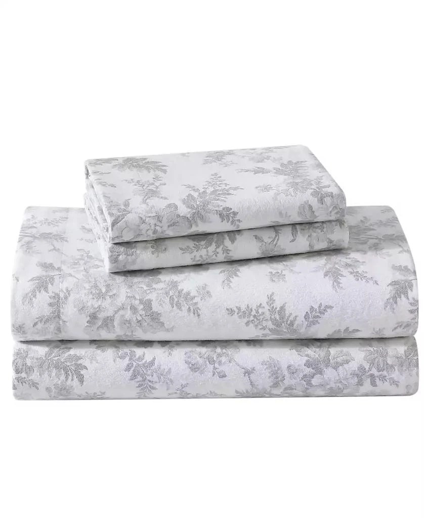 Laura Ashley Laura Ashley Cotton Flannel 4-Piece Sheet Set, Queen 1