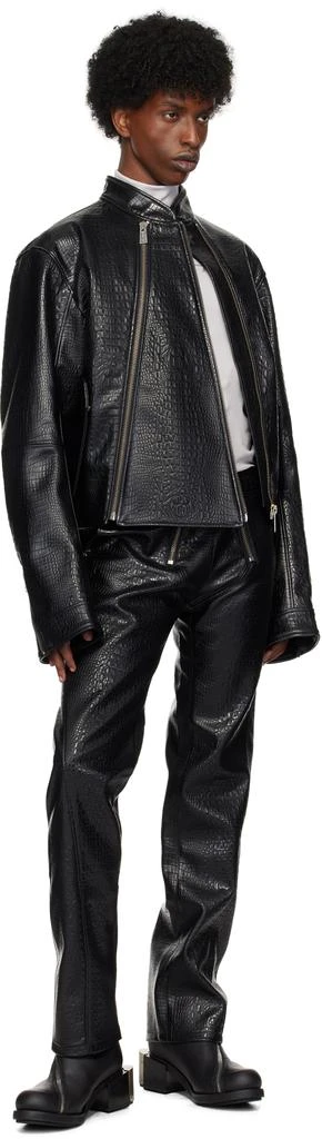 GmbH Black Ravn Faux-Leather Biker Jacket 4