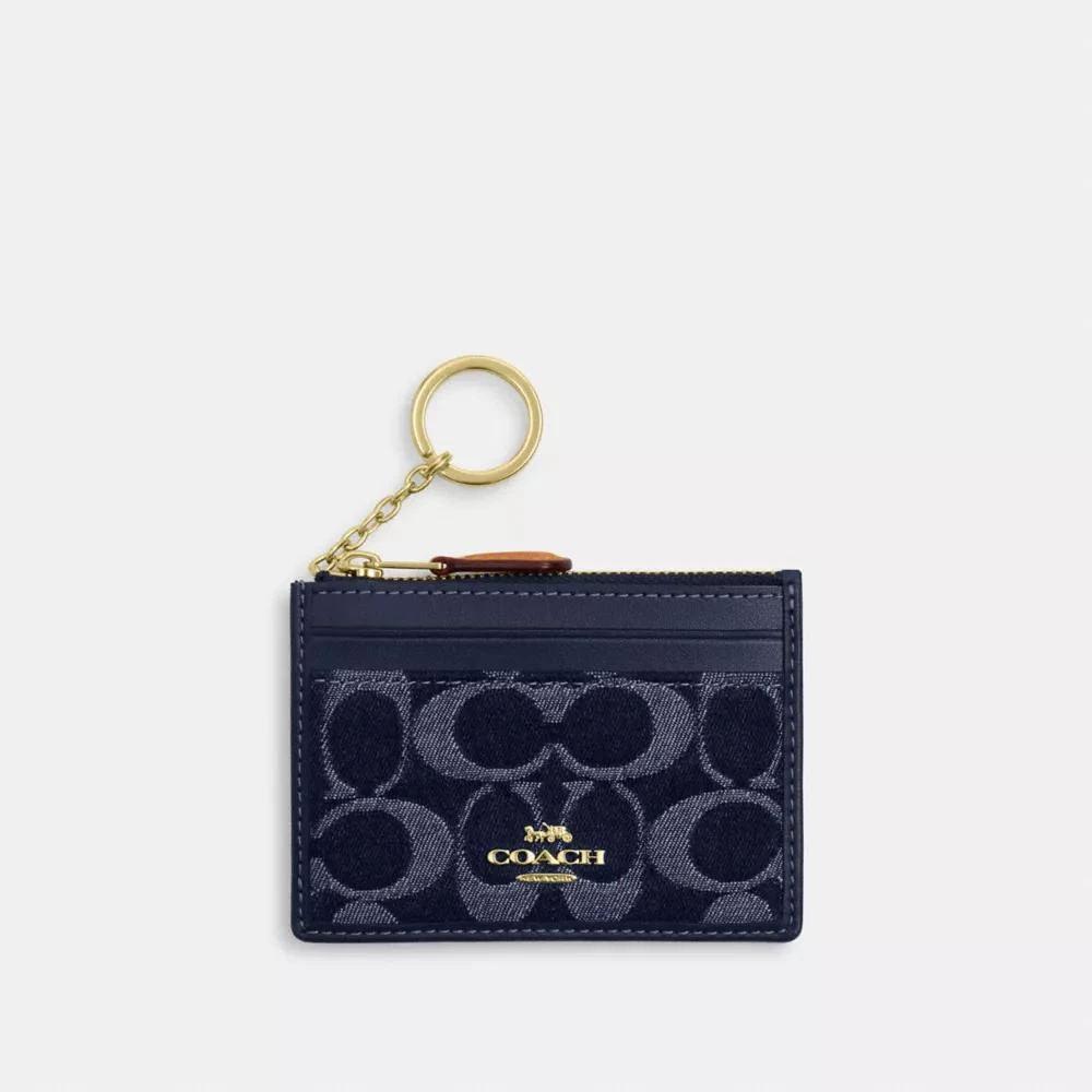 Coach Mini Skinny Id Case In Signature Denim 1