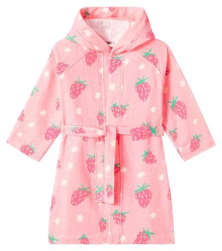 Jellymallow Strawberry printed cotton-blend terry robe 1