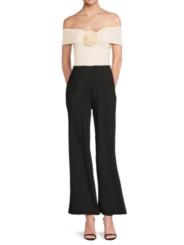 Bebe Rosette Off Shoulder Jumpsuit 1