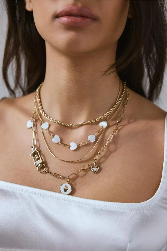 Urban Outfitters Hearts & Charms 5-Piece Layering Necklace Set 1