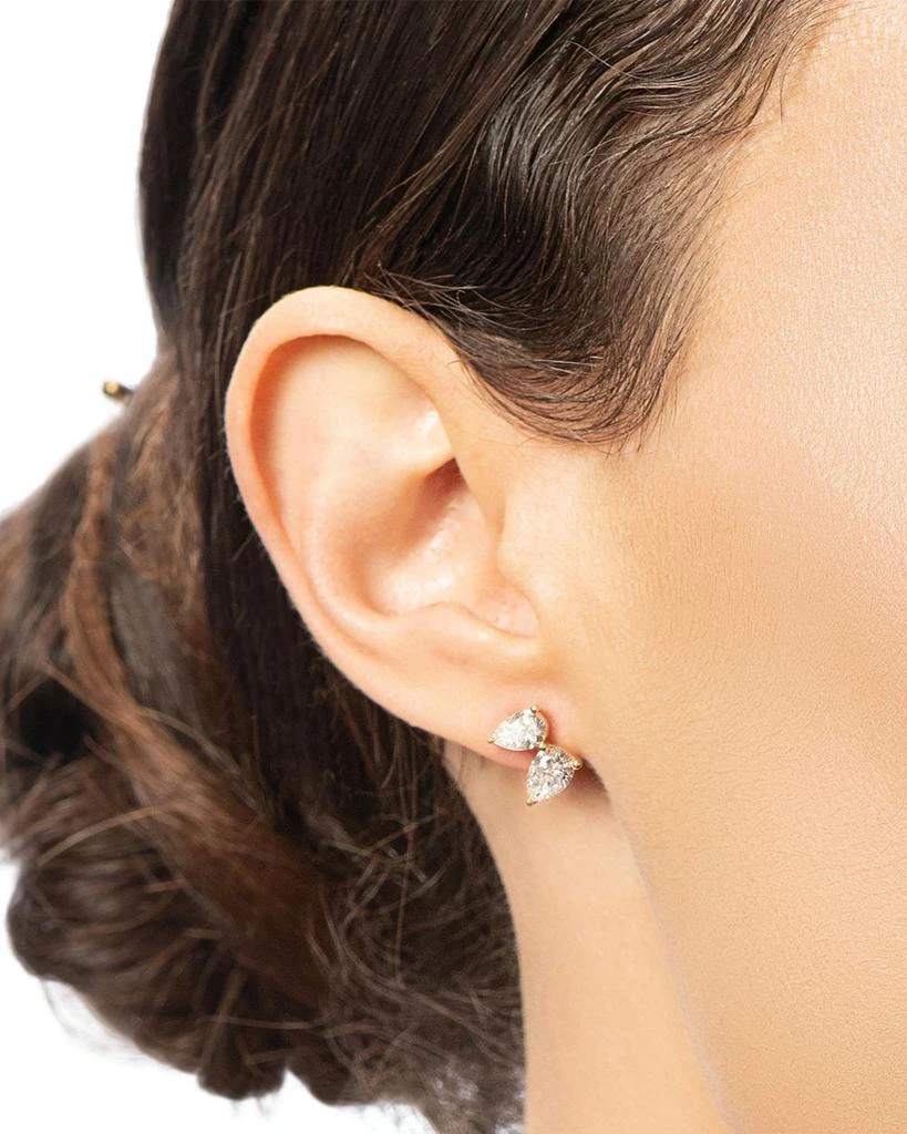 Adina Reyter 14K Yellow Gold Lab Grown Diamond Petal Stud Earrings 3