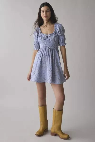 Kimchi Blue Kimchi Blue Sofia Smocked Tie-Front Bow Mini Dress 1