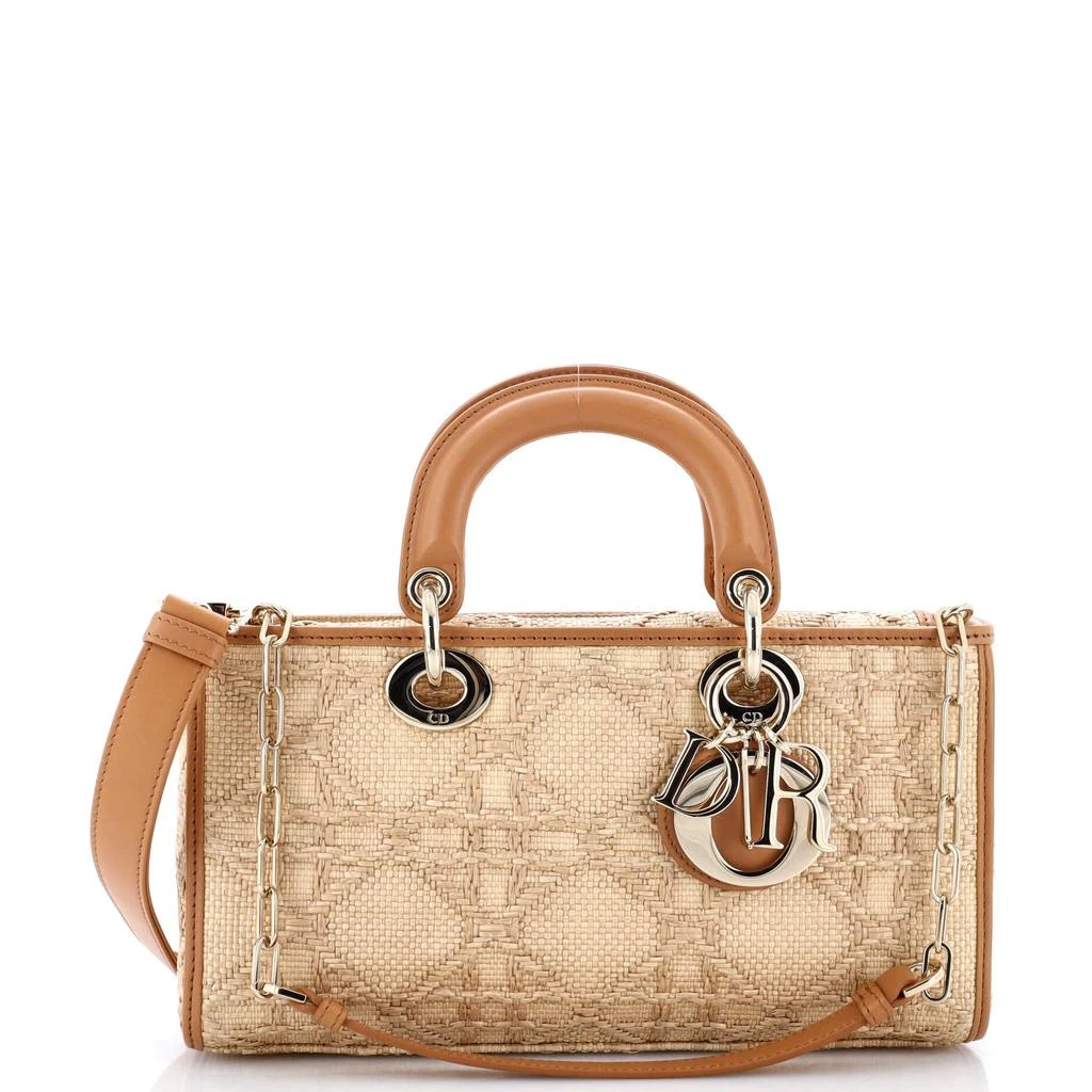 Dior Lady D-Joy Bag Cannage Embroidered Raffia with Leather Medium 1