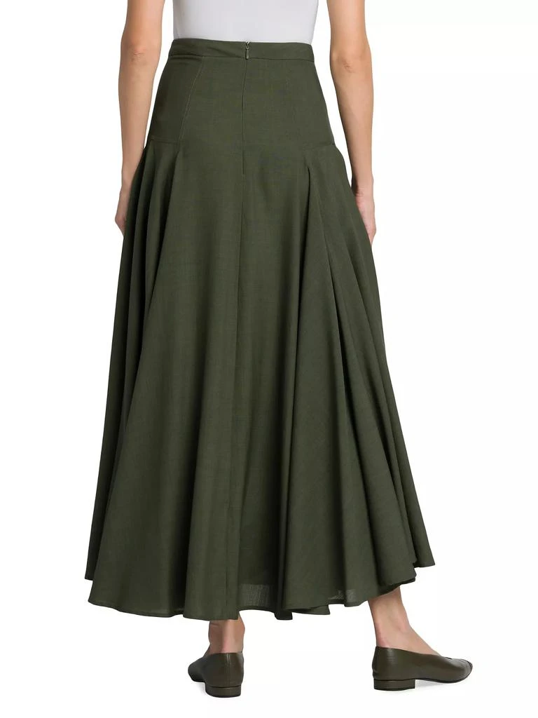 Loro Piana Flavia Breeze Wool A-Line Midi-Skirt 4