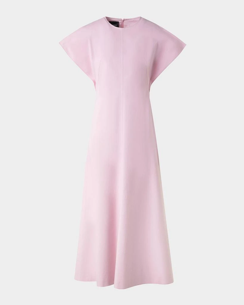 Akris Slit-Sleeve Denim Stretch A-Line Midi Dress 1