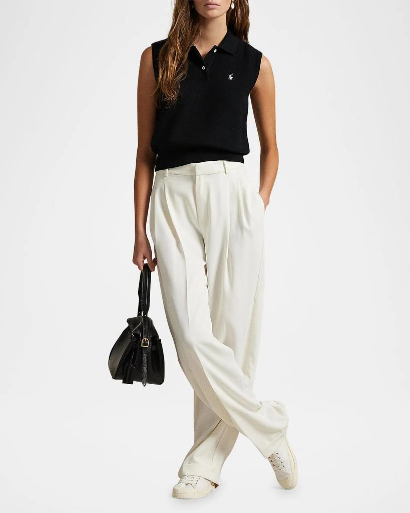 Ralph Lauren Cotton Cropped Sleeveless Polo Sweater 2