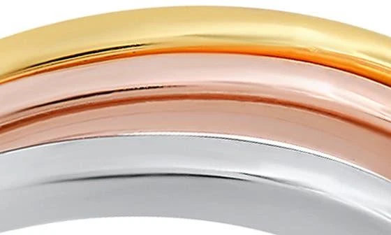 Queen Jewels Sterling Silver 3-Piece Tri-Color Ring Set 5