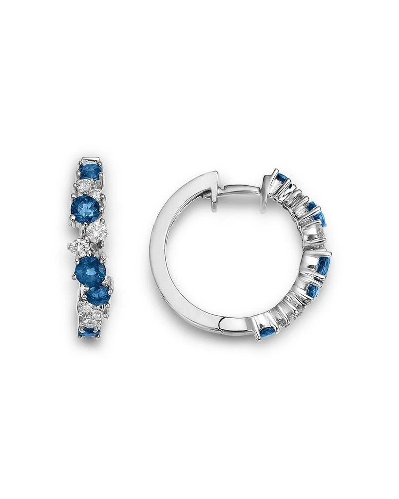 Bloomingdale
s Fine Collection Bloomingdale
s Fine Jewelry Blue Sapphire 
Diamond Huggie Hoop Earrings in 14K White Gold 3