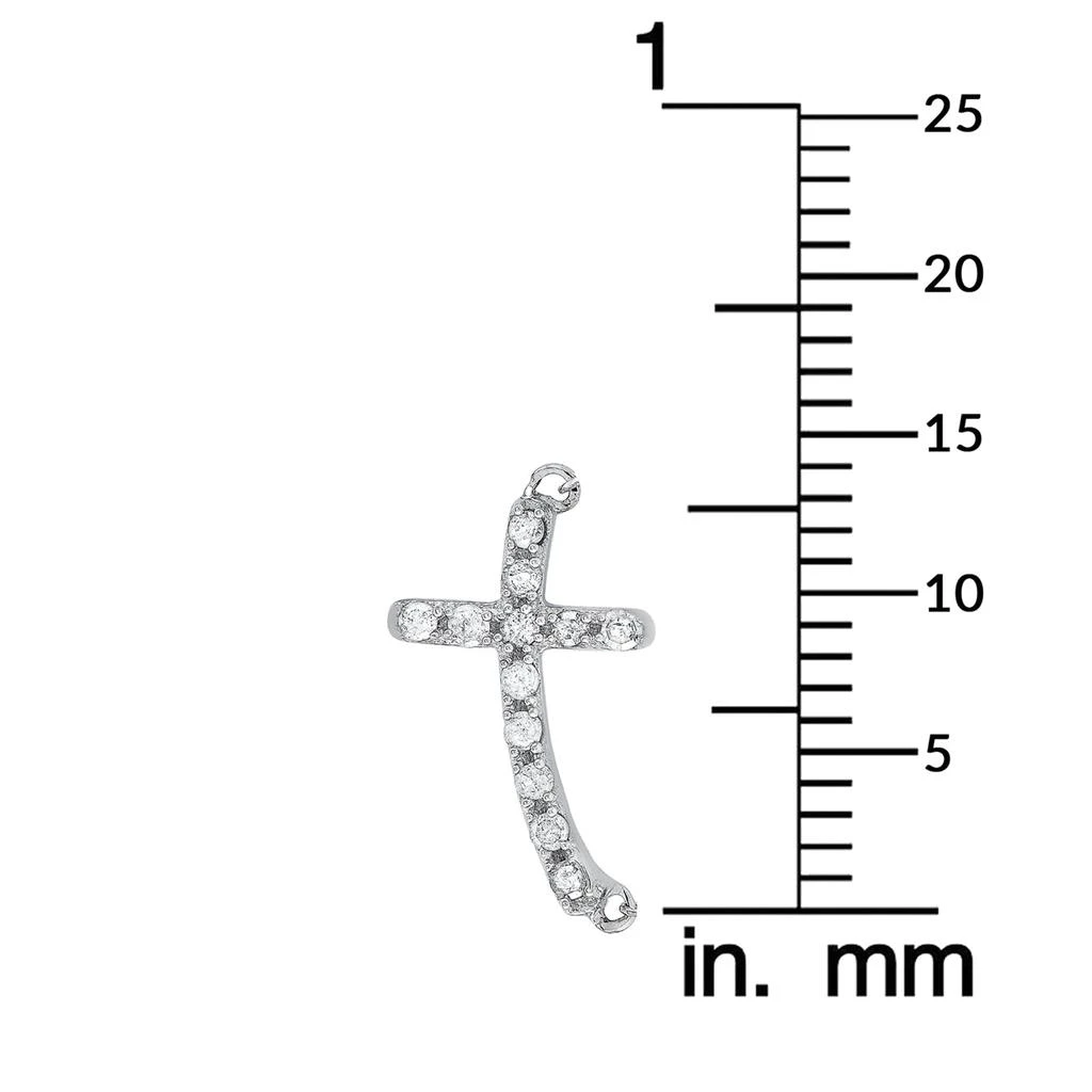 Non Branded 14K White Gold 0.12 ct Diamond Small Cross Pendant Necklace 4