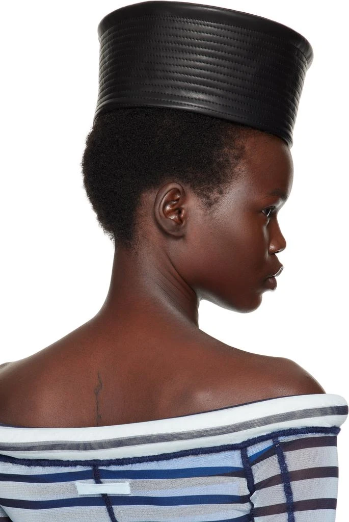 Jean Paul Gaultier Black 'The Leather Sailor' Hat 3