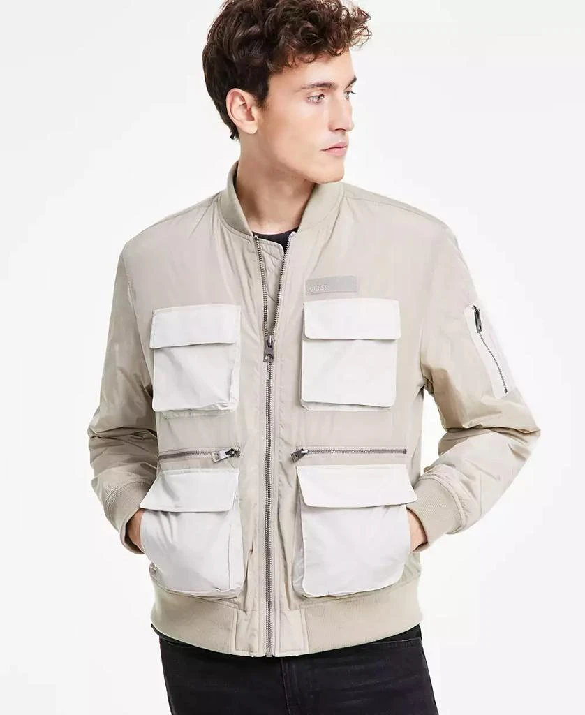 GUESS Men's Tech Nylon Utility Bomber Jacket 1