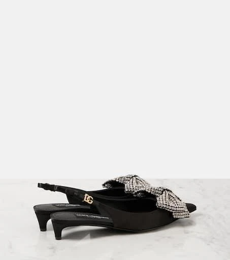 Dolce 
Gabbana Embellished satin slingback pumps 2