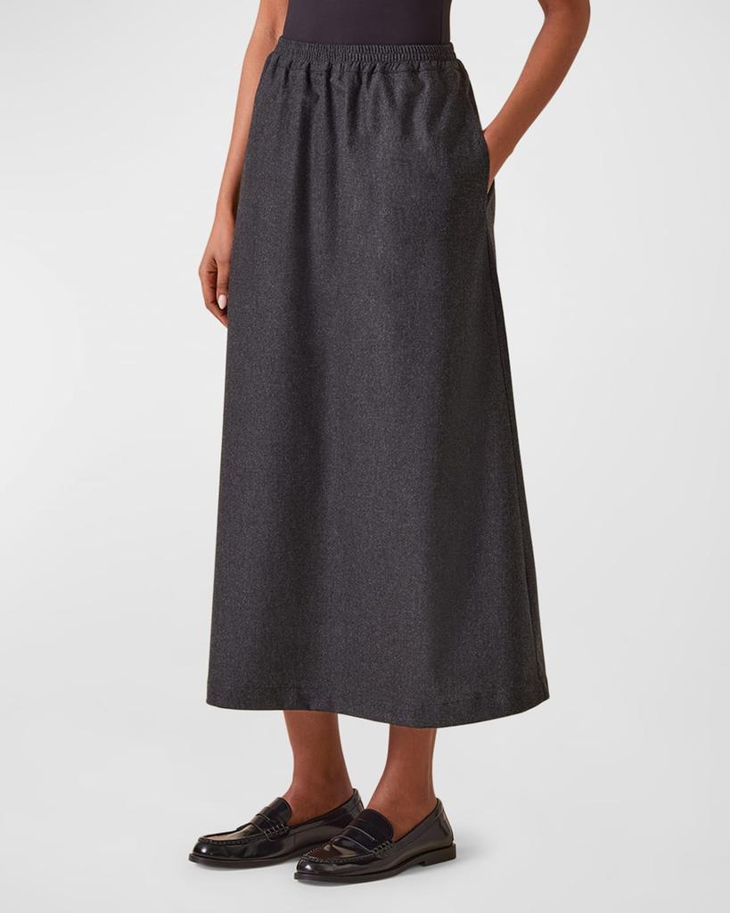 Eskandar Cashmere-Blend A-Line Maxi Skirt