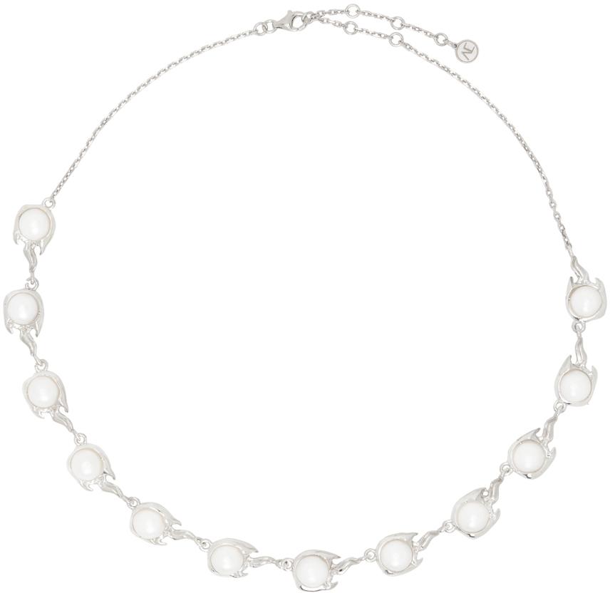 Alan Crocetti Silver Pearl Spark Choker