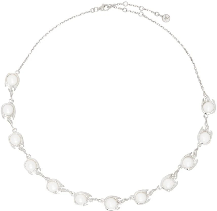 Alan Crocetti Silver Pearl Spark Choker 1
