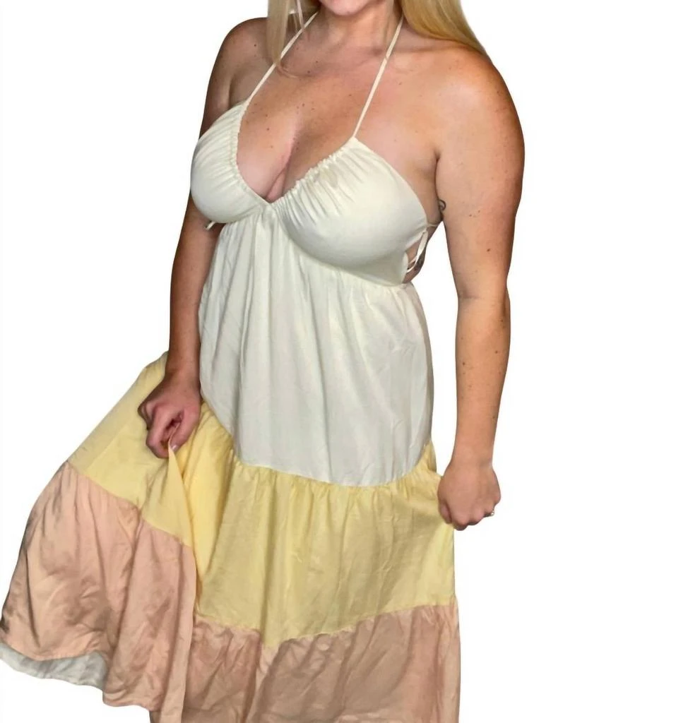 LE LIS Summer Girl Tiered Maxi Dress In Cream 3