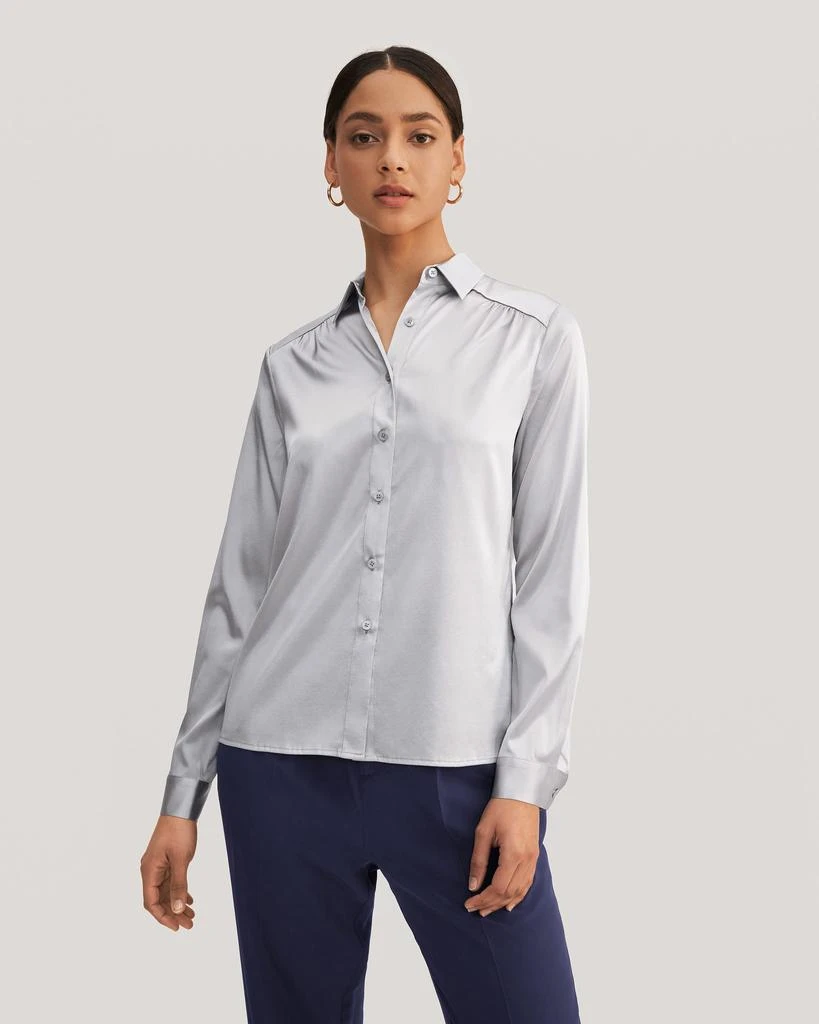 LILYSILK Long Sleeves Collared  Silk Blouse 8