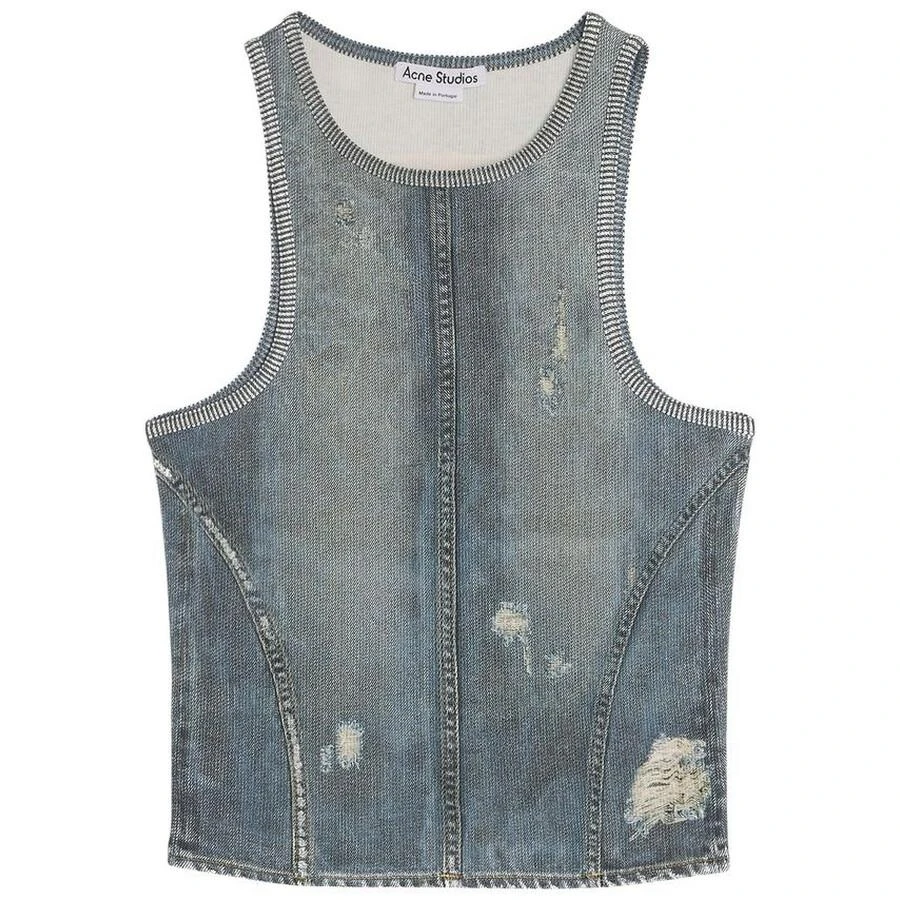 Acne Studios Ladies Blue Printed Tank Top 1