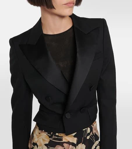 Yves Saint Laurent Cropped wool tuxedo jacket 4