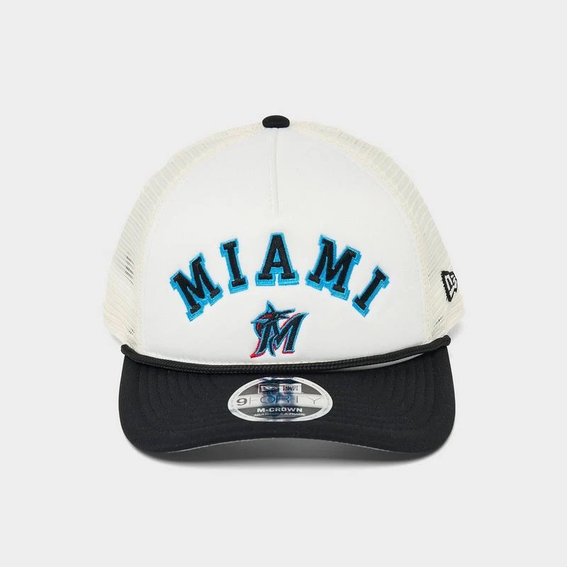 New Era New Era Miami Marlins MLB 9FORTY M-Crown A-Frame Trucker Hat 4
