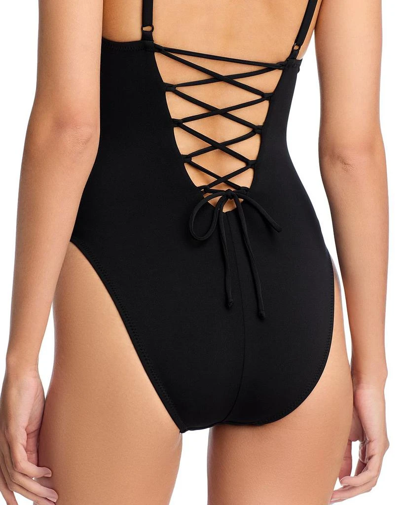 Robin Piccone Ava Lace Up One Piece Swimsuit 3