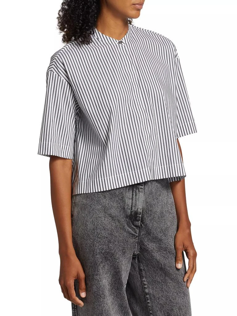 Rosetta Getty Poplin Striped Cropped Shirt 4