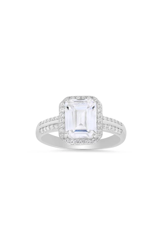 Queen Jewels Sterling Silver Emerald Cut CZ Ring 1